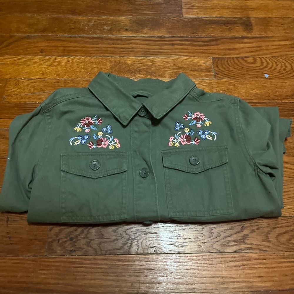 Old navy Light green jackets With flower embroidery on left and right chest area